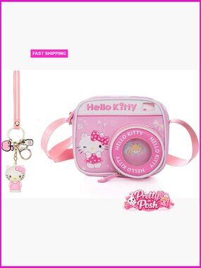 Mini PU Leather Crossbody Bags Cartoon Camera Shape Adjustable Strap Zipper 2pcs